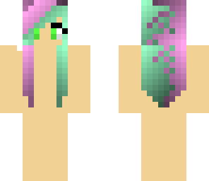 blue and pink hair girl base