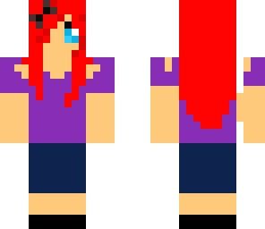 redhead with purple shirt