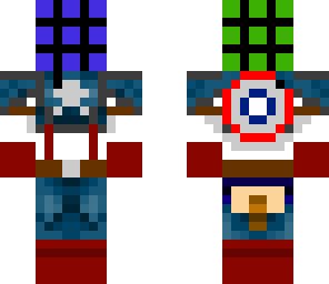 captaine america in cubic head