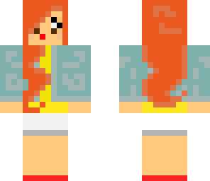 girl with orange hair and headsets