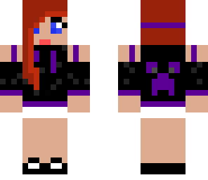 purple creeper hoodie girl