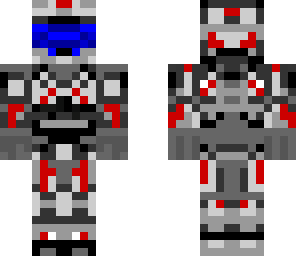 silver and red spartan with blue visor