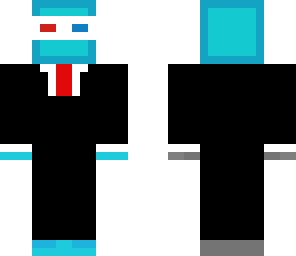 diamond block head in suit with 3d glasses