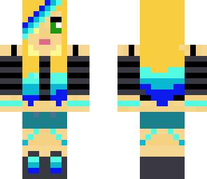 blue dip dye dj girl