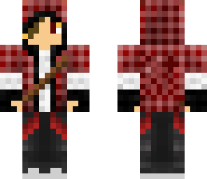 red hoodie with blond and brown hair