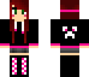 cool creeper girl with headphones