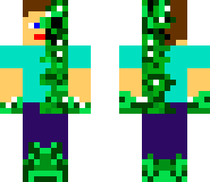 steve gets biten by a creeper