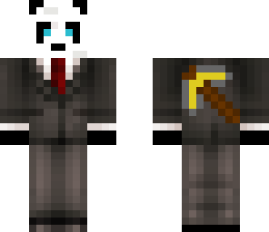 my panda in minecone suit