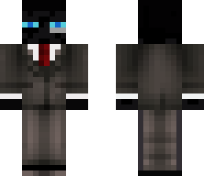 enderman in suit with headset blue eyes