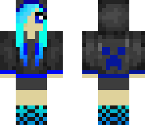 blue creeper hoodie girl