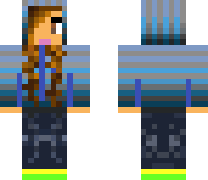 updated girl with striped blue hoodie