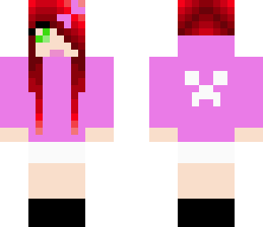 red hear girl play mc on pc