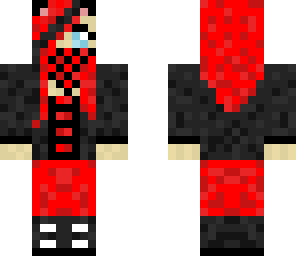red and black emo kitty girl