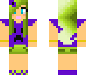 green and purple girl