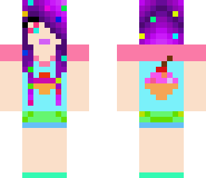 purple frosting cupcake girl