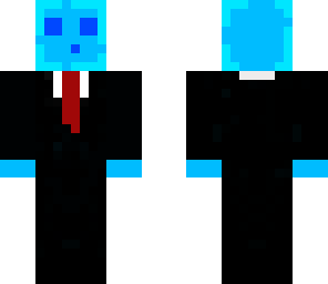 blue slime in a suit
