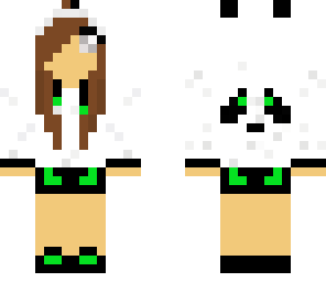 edited gray eyed green panda girl