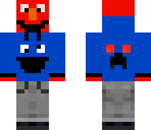elmo with cookie monster hood