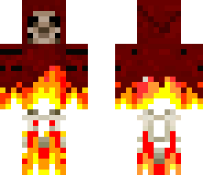 burning skeleton and cape