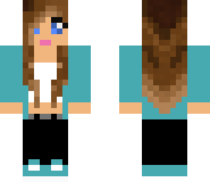 brunette blue shirt girl