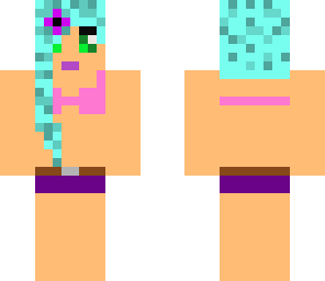 beach girl blue hair