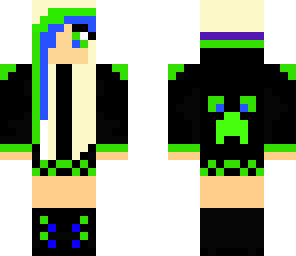 blue and green emo girl