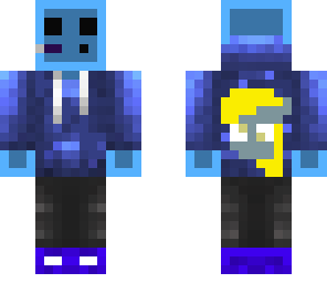 blue dj gamer slime in a derpy hooves hoodie