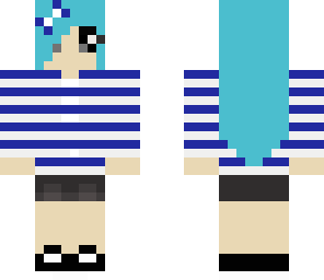 girl blue stripes