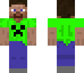 steve with creeper face t-shirt