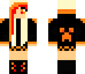 red and orange emo girl
