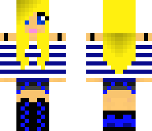 blue stripped girl
