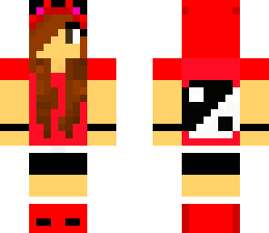 red ying and yang creeper hoodie girl