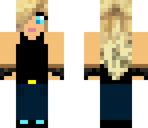 blonde female with headphones