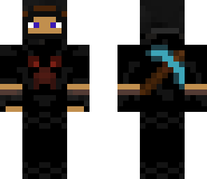 dark hood with diamond pickaxe