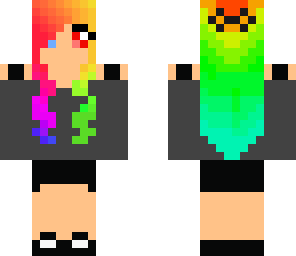 hand-cover sleeved rainbow haired girl