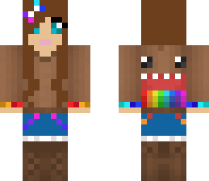rainbow domo girl with jeans