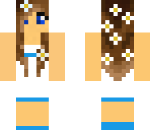 blue flowers girl