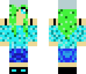 blue and green cute girl with helmet