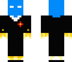 blue fire in a suit