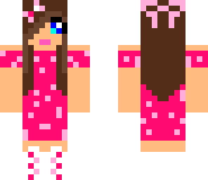 girl pink polka dot  dress