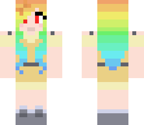 rainbow haired vampire - yellow clothes