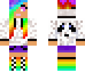 panda hoodie and rainbow hair girl