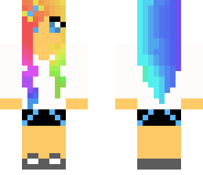 rainbow girl with a bow at the front