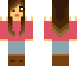 brown hair girl pink shirt