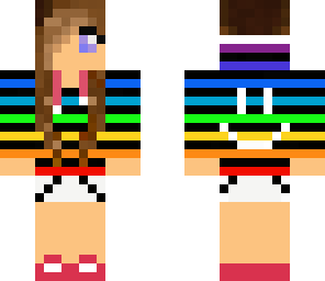 rainbow hoodie skin with purple eyes