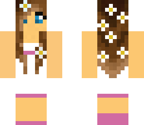 pink flowers girl