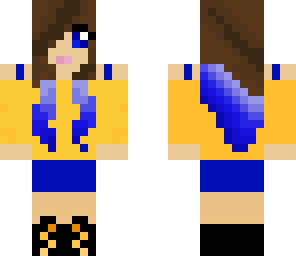 gold and blue girl