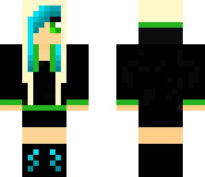 scene girl blue with green