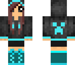 blue hooded creeper girl