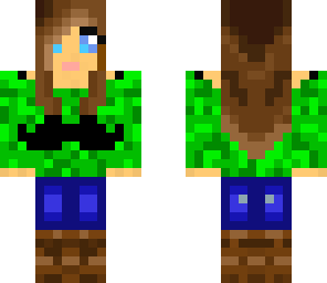 green moustache girl
